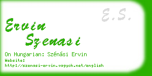 ervin szenasi business card
